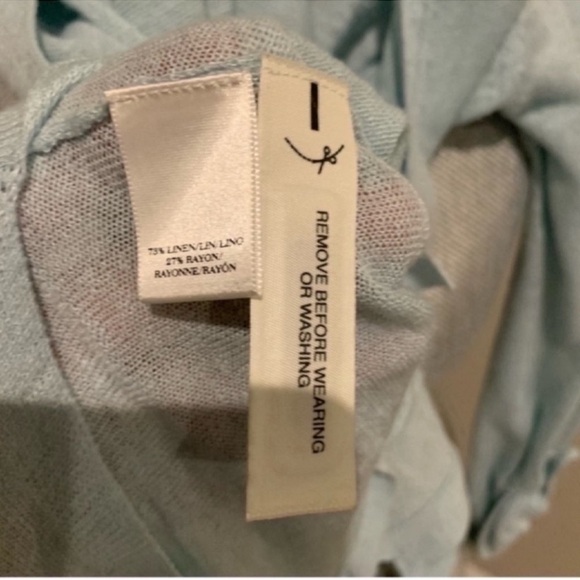 Ann Taylor Sky Blue Linen Cardigan s M - Picture 6 of 7